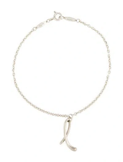Pre-owned Tiffany & Co Mini Alphabet 'l' Charm Bracelet, 7" In Multi