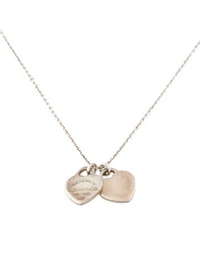 Pre-owned Tiffany & Co Mini Double Heart Tag Pendant In Multi
