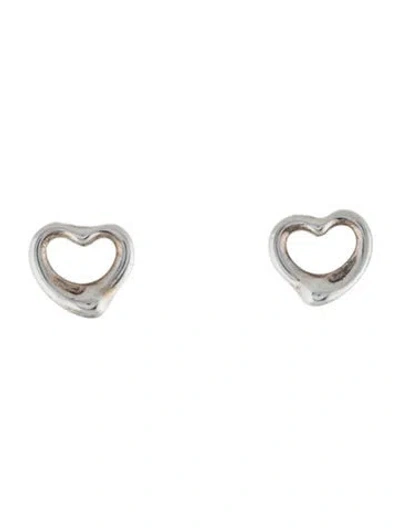 Pre-owned Tiffany & Co Mini Open Heart Stud Earrings In Multi