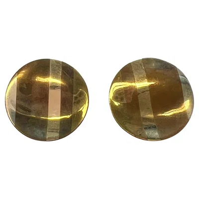 Pre-owned Tiffany & Co . Mixed Metal Inlay Earrings In Multi