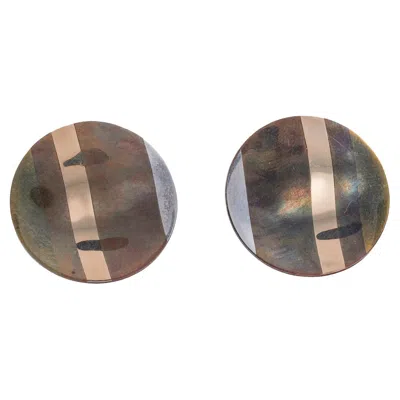 Pre-owned Tiffany & Co Mixed Metal Wave Disc Earrings In Multi