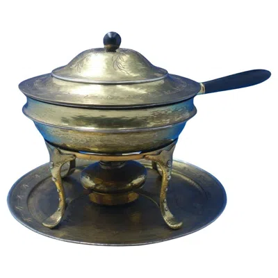 Pre-owned Tiffany & Co Mixed Metals By Tiffany And Co Sterling Silver Chafing Dish W/underplate (#5083) In Black