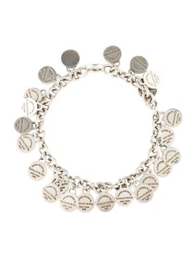 Pre-owned Tiffany & Co Multi Round Tag Charm Bracelet, 7"