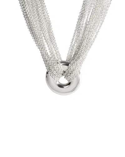 Pre-owned Tiffany & Co . Multi Strand Circle Silver Necklace (authentic Pre-loved)