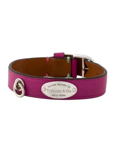 Pre-owned Tiffany & Co Narrow Leather Wrap Bracelet In Pink