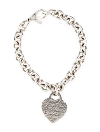 Pre-owned Tiffany & Co Note Heart Tag Bracelet, 6.5" In Multi