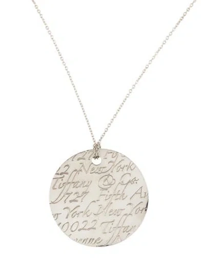 Pre-owned Tiffany & Co Notes Large Round Pendant Necklace, 18" In Multi