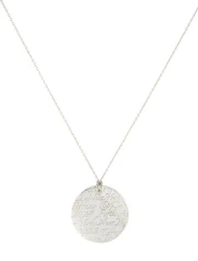 Pre-owned Tiffany & Co Notes Round Pendant Necklace, 16" In Multi