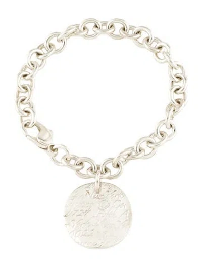 Pre-owned Tiffany & Co Notes Round Tag Charm Bracelet, 6.5" In Multi