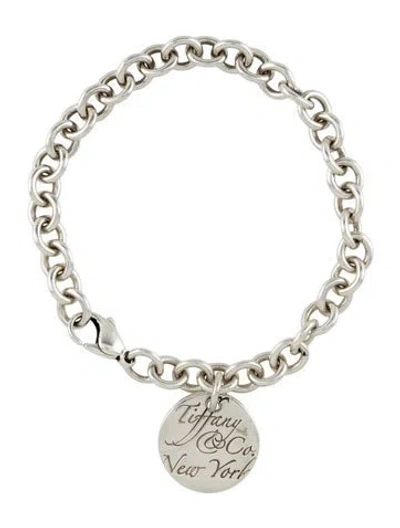 Pre-owned Tiffany & Co Notes Round Tag Charm Bracelet, 7.25" In Multi