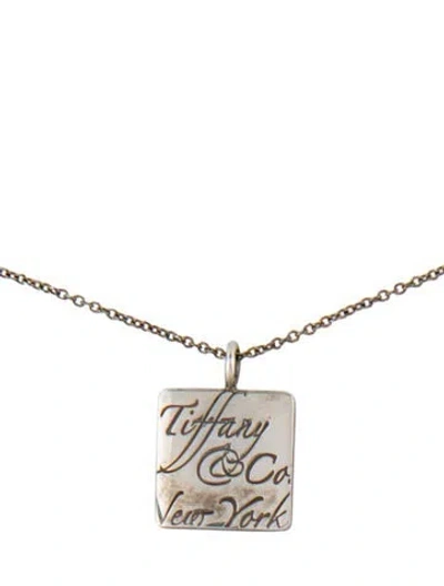 Pre-owned Tiffany & Co Notes Square Pendant Necklace, 16" In Multi
