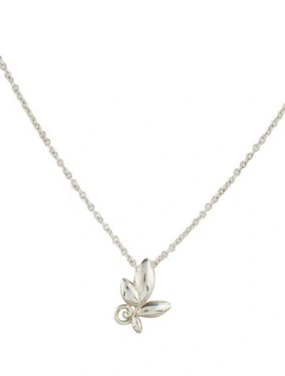Pre-owned Tiffany & Co Olive Leaf Pendant Necklace, 16" In Multi