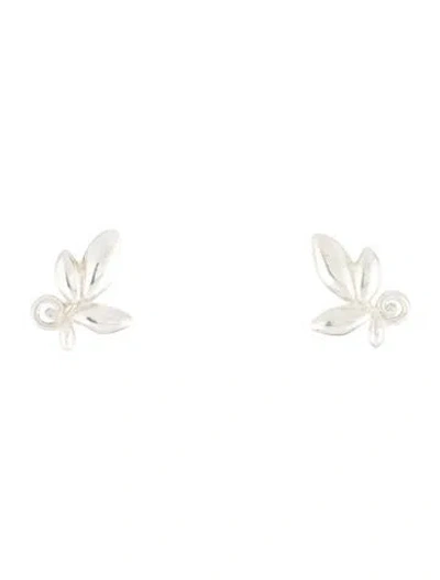 Pre-owned Tiffany & Co Olive Leaf Stud Earrings In Multi