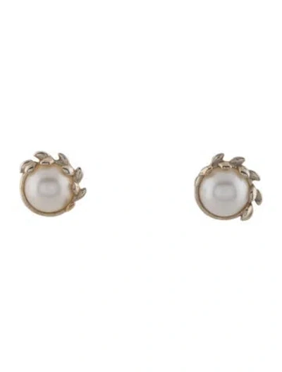 Pre-owned Tiffany & Co Olive Leaf Stud Earrings In Multi