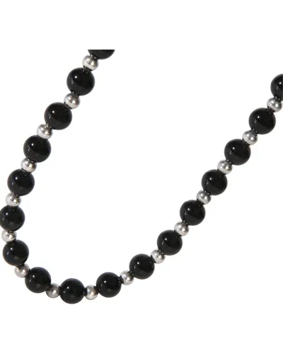 Pre-owned Tiffany & Co . Onyx & Silver Bead Silver Necklace (authentic Pre-loved)