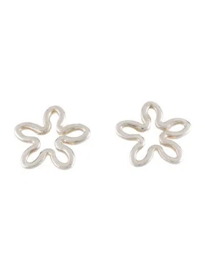 Pre-owned Tiffany & Co Open Flower Stud Earrings In Multicolor