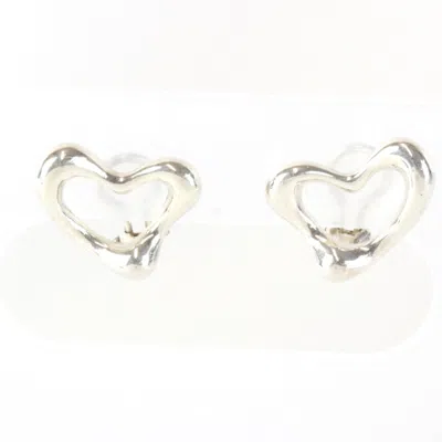 Pre-owned Tiffany & Co Open Heart 925 Clip Earrings () In Silver