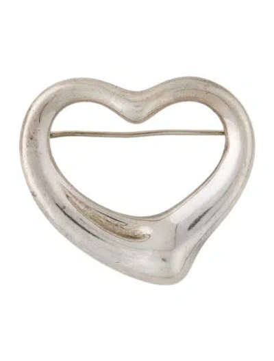 Pre-owned Tiffany & Co Open Heart Brooch Pin In Multi