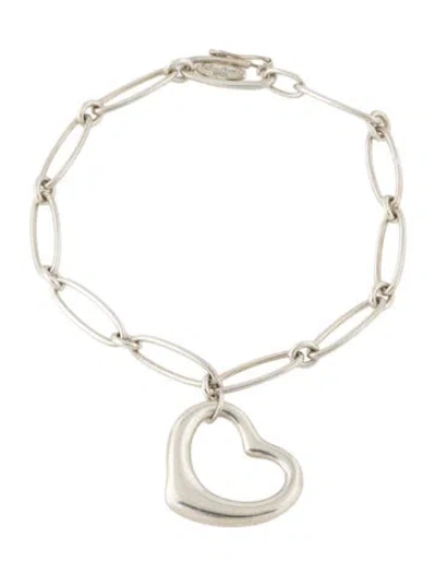 Pre-owned Tiffany & Co Open Heart Charm Bracelet, 4" In Multi