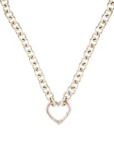 Pre-owned Tiffany & Co Open Heart Collar Necklace, 17" In Multi