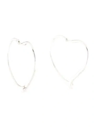 Pre-owned Tiffany & Co Open Heart Hoop Earrings In Multi