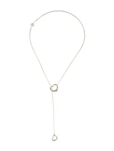 Pre-owned Tiffany & Co Open Heart Lariat Necklace, 19.5" In Multi