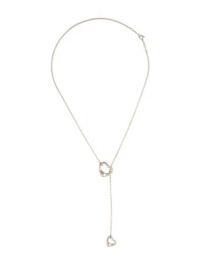 Pre-owned Tiffany & Co Open Heart Lariat Necklace, 19.5" In Multi