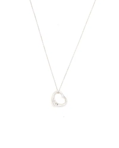 Tiffany & Co Open Heart Necklace In Gray