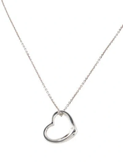 Pre-owned Tiffany & Co Open Heart Pendant, 16" In Multi