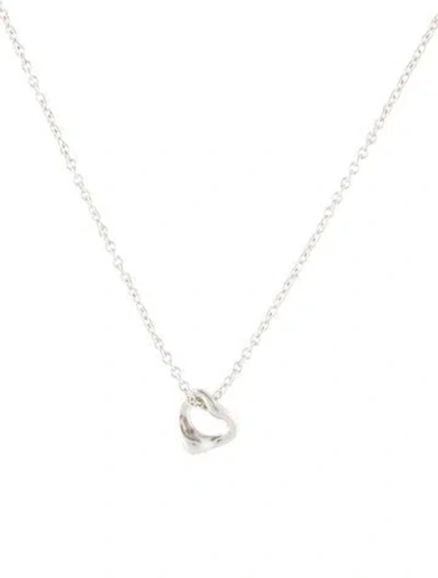 Pre-owned Tiffany & Co Open Heart Pendant Necklace, 16" In Multi