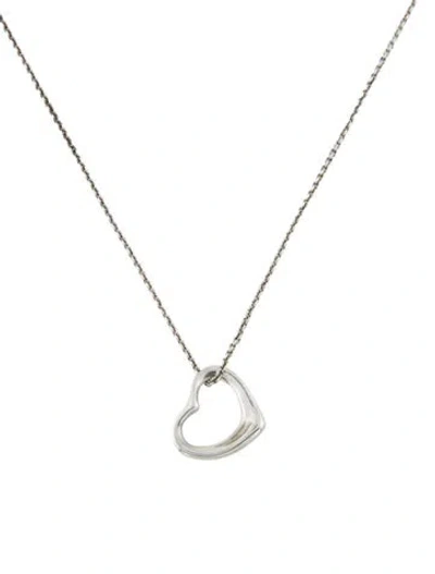 Pre-owned Tiffany & Co Open Heart Pendant Necklace, 16.25" In Multi