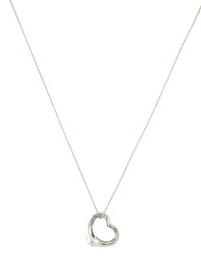 Pre-owned Tiffany & Co Open Heart Pendant Necklace, 17.25" In Multi