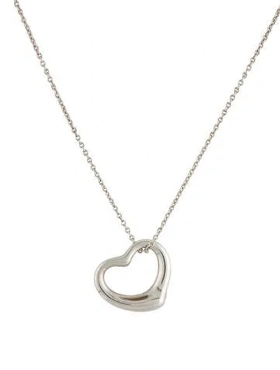 Pre-owned Tiffany & Co Open Heart Pendant Necklace In Multi