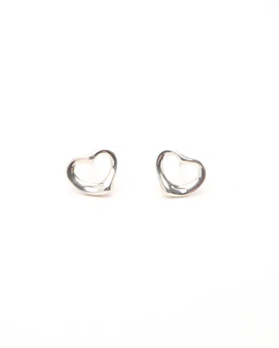 Tiffany & Co Open Heart Silver Earrings In Metallic