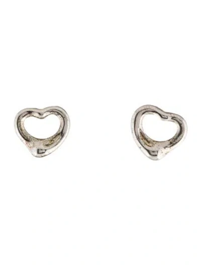 Pre-owned Tiffany & Co Open Heart Stud Earrings In Multicolor