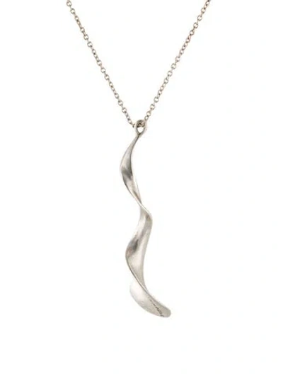 Pre-owned Tiffany & Co Orchid Drop Pendant Necklace, 16.5" In Multi