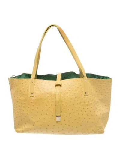 Pre-owned Tiffany & Co Ostrich Shoulder Bag In Yellow