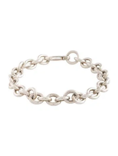 Pre-owned Tiffany & Co Oval Chain Link Bracelet, 6.5" In Multicolor