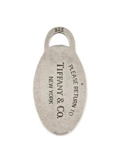 Pre-owned Tiffany & Co Oval Dog Tag Pendant, 1.75" In Multi