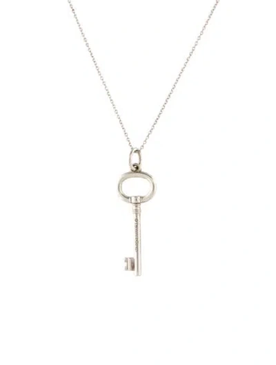 Pre-owned Tiffany & Co Oval Key Pendant Necklace, 17.25" In Multi