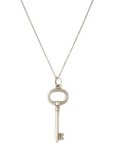 Pre-owned Tiffany & Co Oval Key Pendant Necklace, 18" In Multi