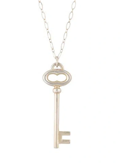 Pre-owned Tiffany & Co Oval Key Pendant Necklace, 30" In Multi