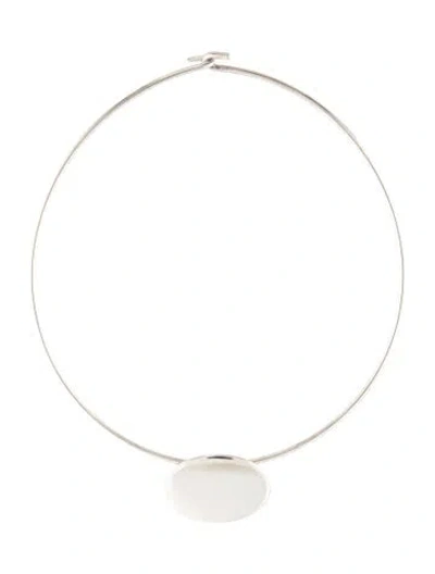 Pre-owned Tiffany & Co Oval Slide Wire Necklace, 1.5" In Multicolor