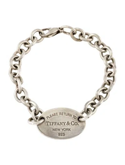 Pre-owned Tiffany & Co Oval Tag Bracelet, 6.75" In Multi