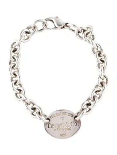 Pre-owned Tiffany & Co Oval Tag Bracelet, 7" In Multi