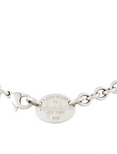 Pre-owned Tiffany & Co Oval Tag Chain Link Choker Necklace, 15" In Multi