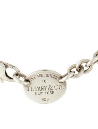Pre-owned Tiffany & Co Oval Tag Chain Link Choker Necklace, 15.25" In Multi