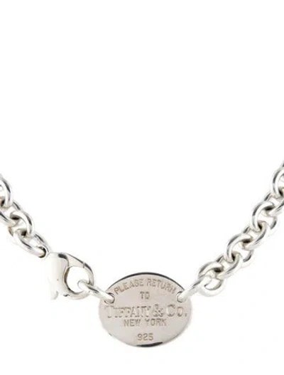 Pre-owned Tiffany & Co Oval Tag Chain Link Necklace, 15" In Multi