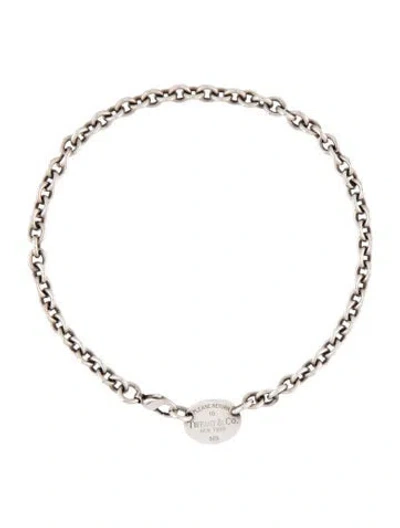 Pre-owned Tiffany & Co Oval Tag Choker, 15.75" In Multicolor