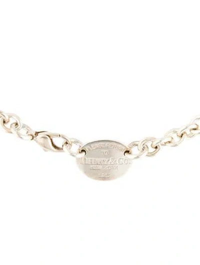Pre-owned Tiffany & Co Oval Tag Choker Necklace, 15" In Multi